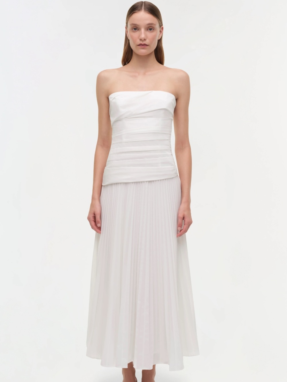 SIMKHAI Arie Strapless Cotton Midi Dress